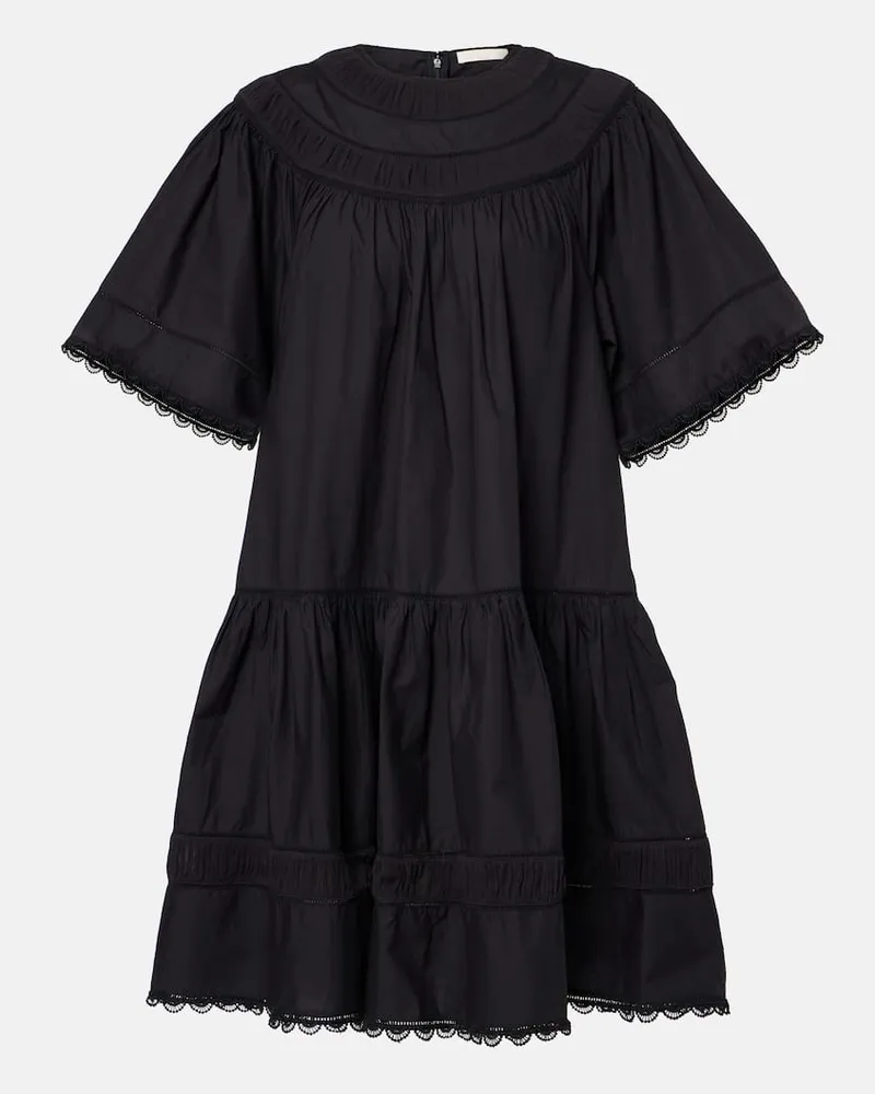 Ulla Johnson Minikleid aus Baumwolle Schwarz