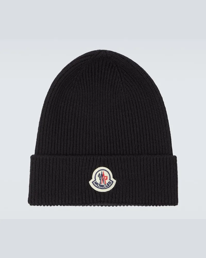 Moncler Mütze aus Schurwolle Schwarz