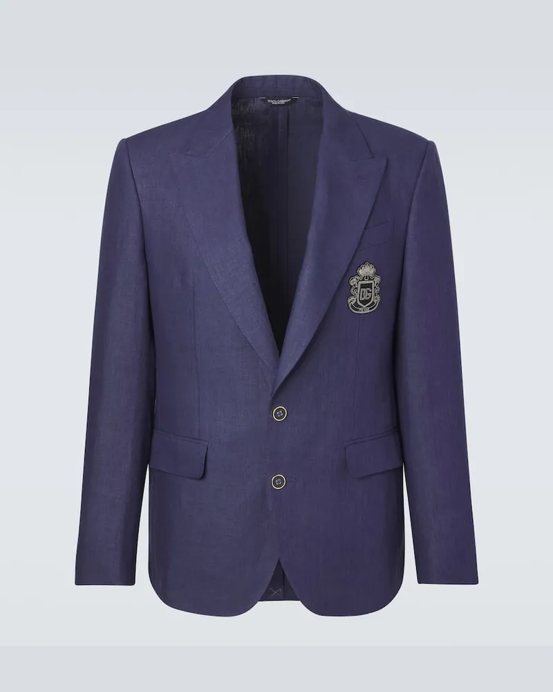 Dolce & Gabbana Blazer aus Leinen Blau