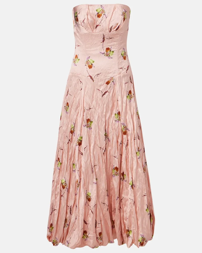 EMILIA WICKSTEAD Bustier-Kleid Kaia aus Satin Rosa