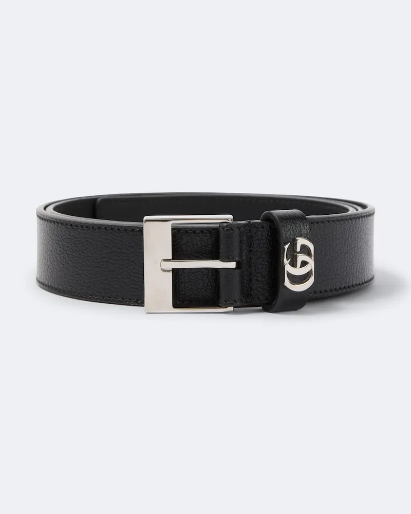 Gucci Gürtel Double G aus Leder Schwarz