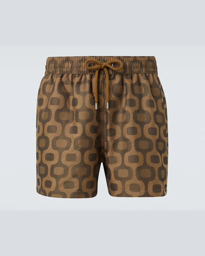 Frescobol Carioca Bedruckte Badehose Rio Sport Braun