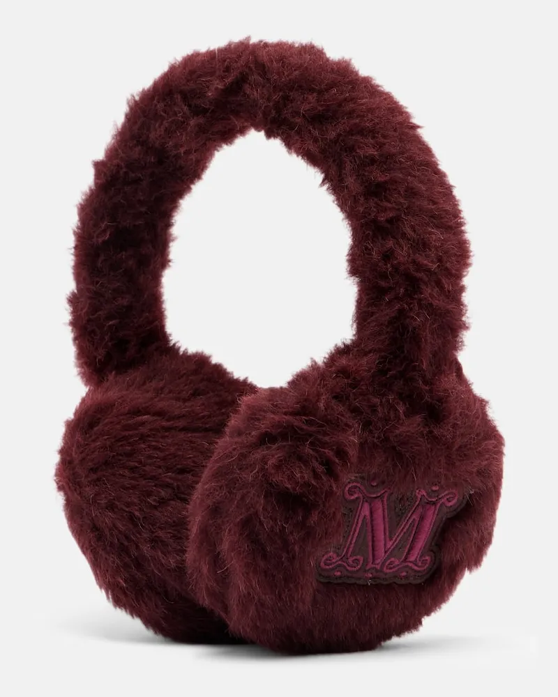 Max Mara Ohrenwärmer aus Alpakawolle, Wolle und Seide Burgunderrot
