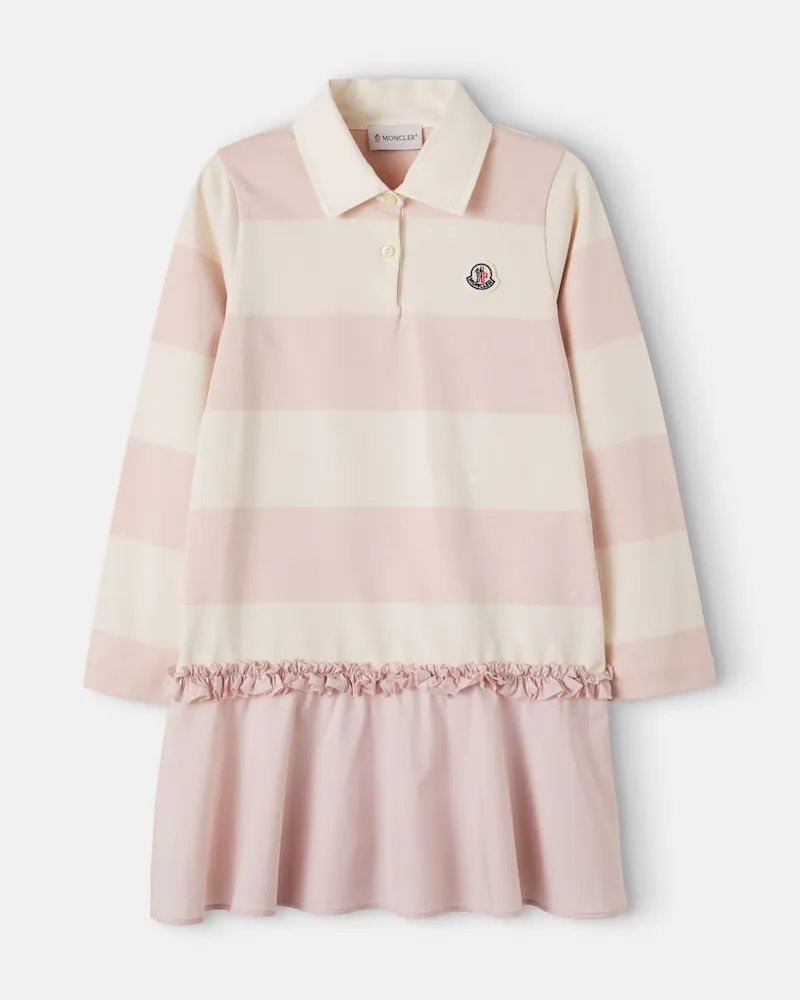Moncler Polokleid aus Baumwoll-Jersey Weiß