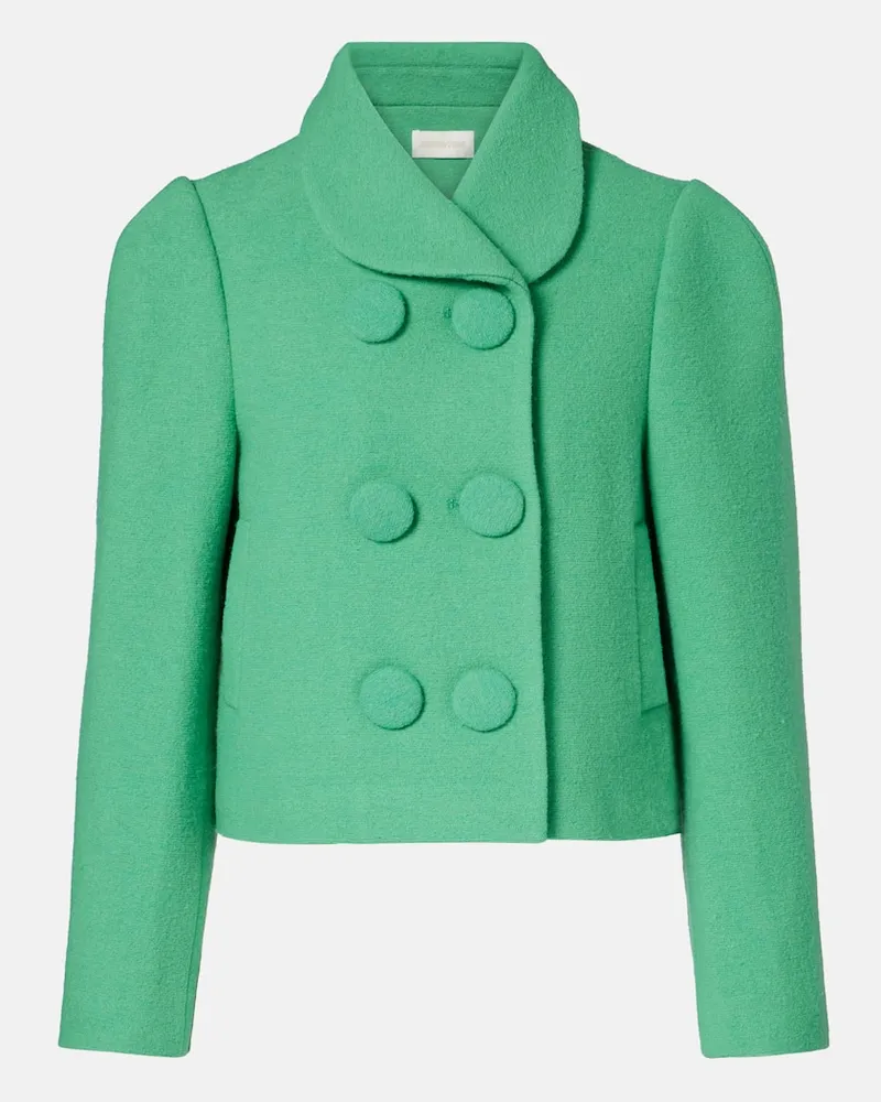 SHUSHU/TONG Cropped-Jacke aus Wolle Grün