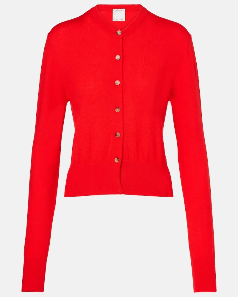 Calvin Klein Cardigan Lila aus Wolle Rot