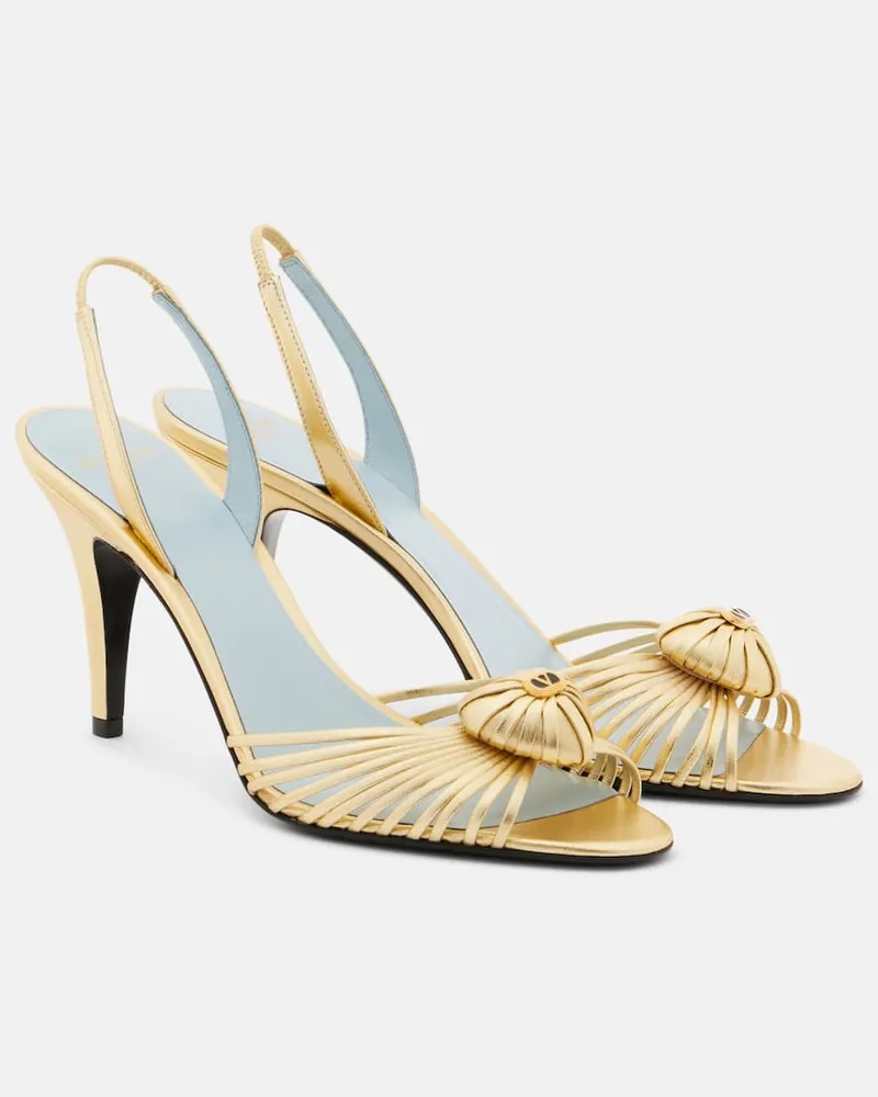 Valentino Garavani Sandalen Royal 85 aus Metallic-Leder Gold