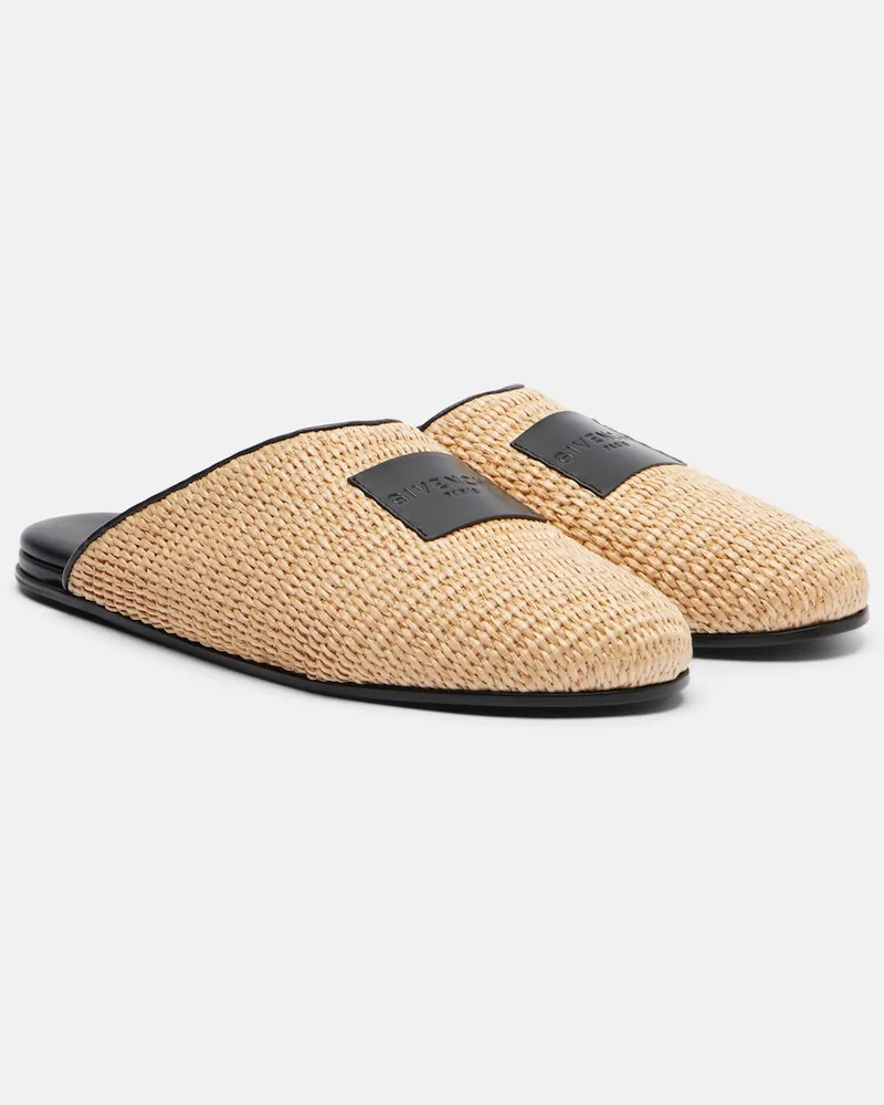 Givenchy Slippers Label mit Leder Beige