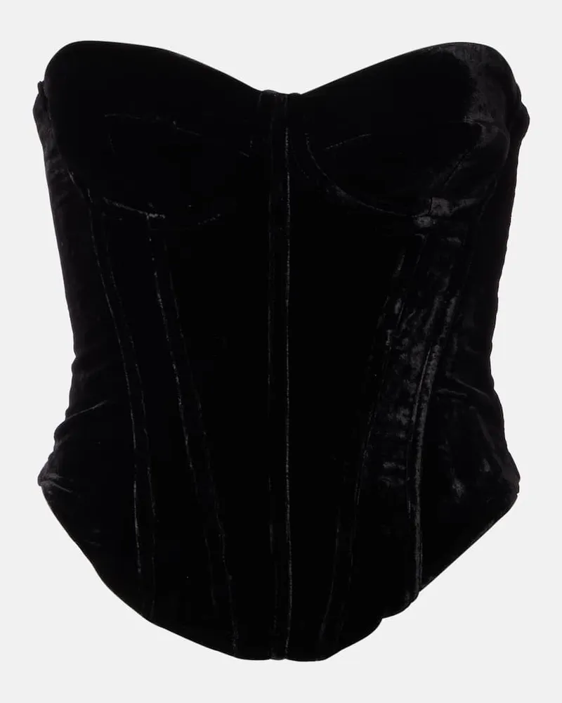 ROTATE Birger Christensen Bustier aus Samt Schwarz