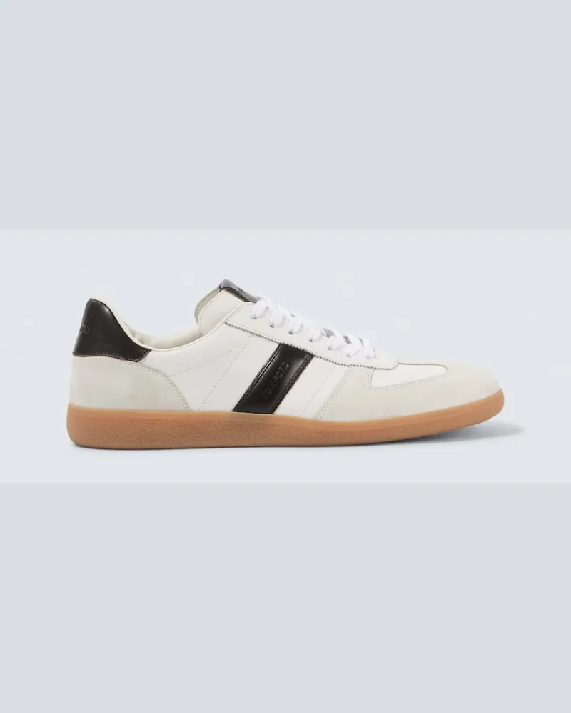 Tom Ford Sneakers Archer aus Leder mit Veloursleder Weiß