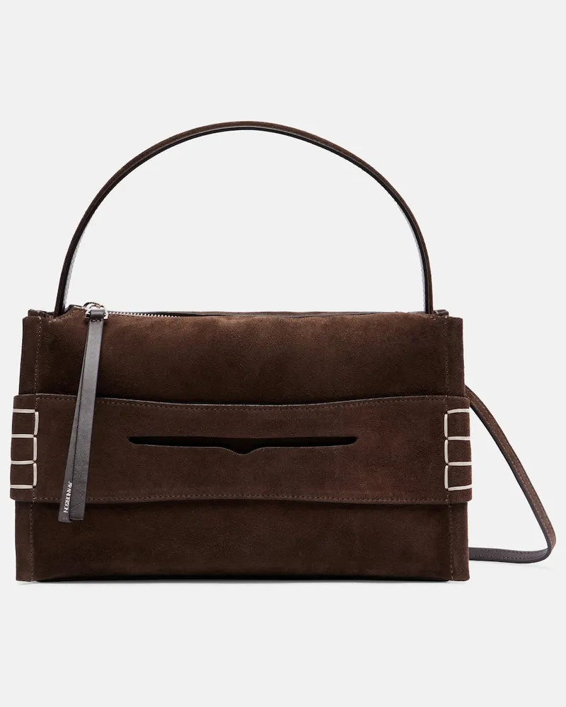J.W.Anderson Schultertasche Loafer aus Veloursleder Braun