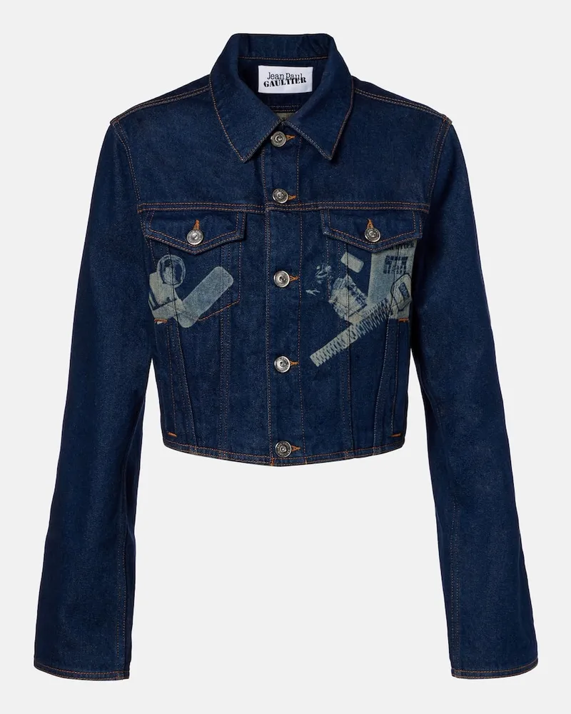 Jean Paul Gaultier Cropped-Jeansjacke Blau