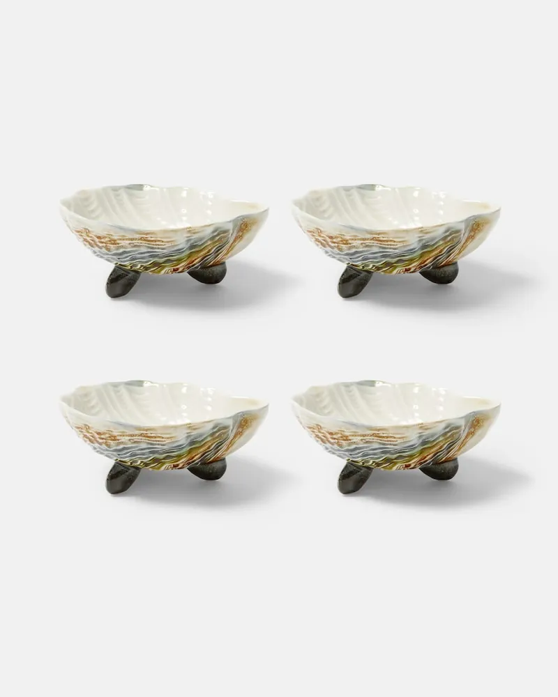 Bordallo Pinheiro Set aus vier Servierschalen Oyster & Scallops Multicolor