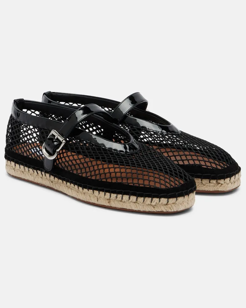 Alaïa Alaïa Espadrilles aus Mesh und Leder Schwarz