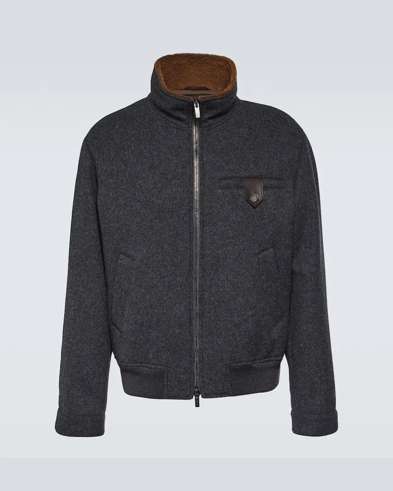 TOD'S Bomberjacke aus Wolle Grau
