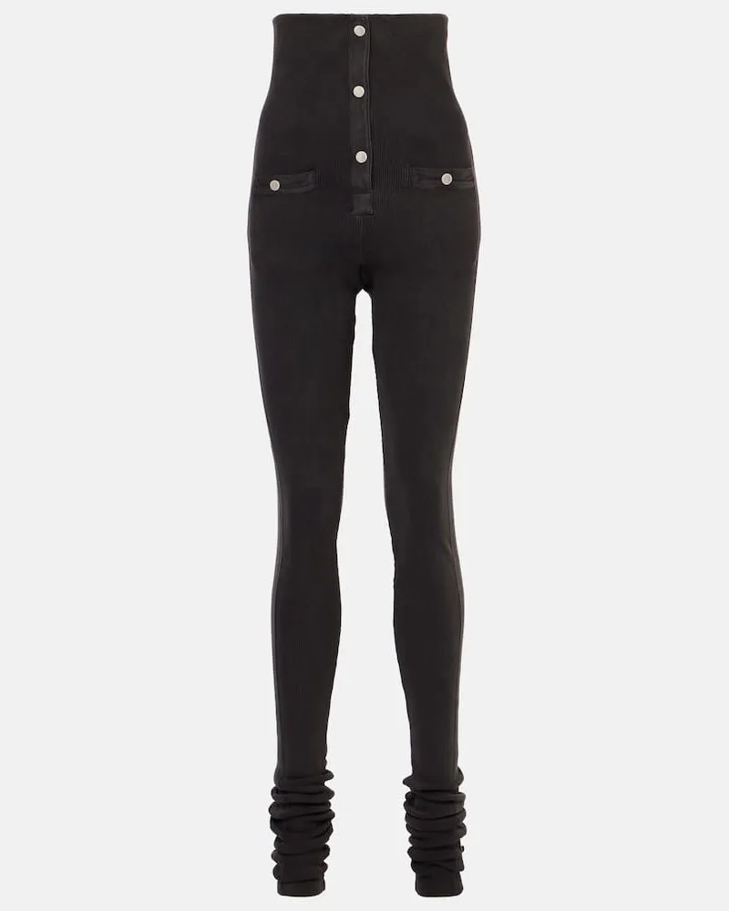 ATTICO Leggings aus einem Baumwollgemisch Schwarz