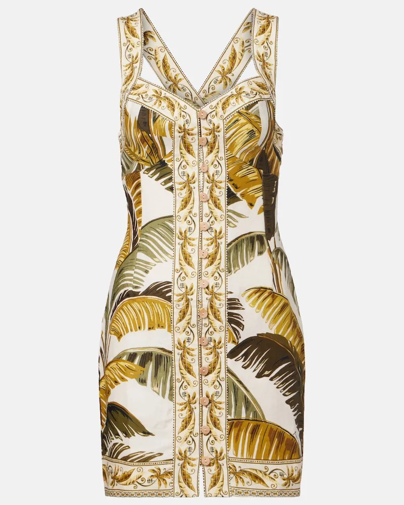 FARM Rio Minikleid aus Leinen Beige