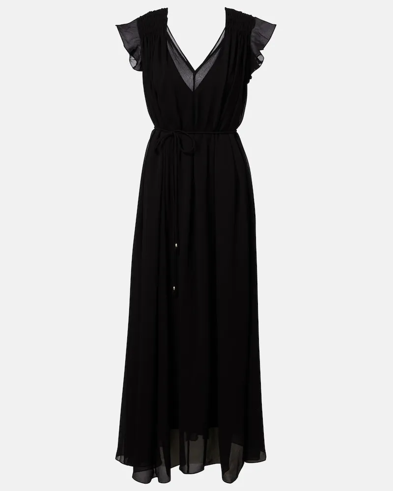 Eres Midikleid Concert aus Seide Schwarz
