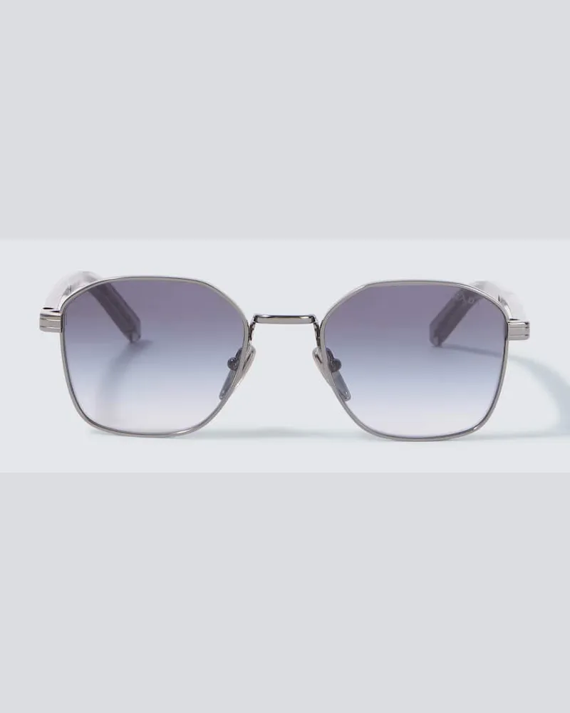Prada Eckige Sonnenbrille Silber
