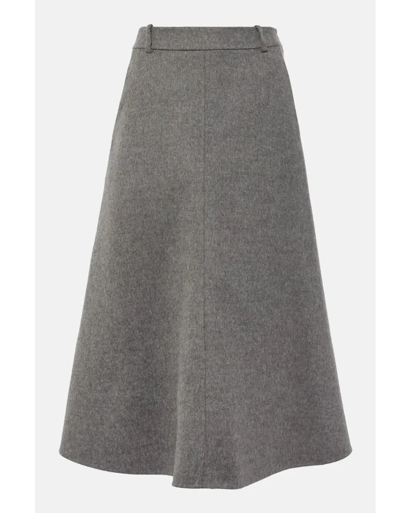 Brunello Cucinelli Midirock aus einem Wollgemisch Grau