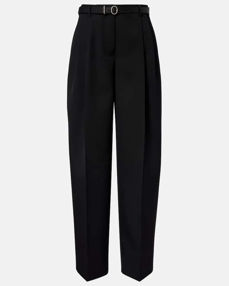 Jil Sander Weite Hose aus Wolle Schwarz