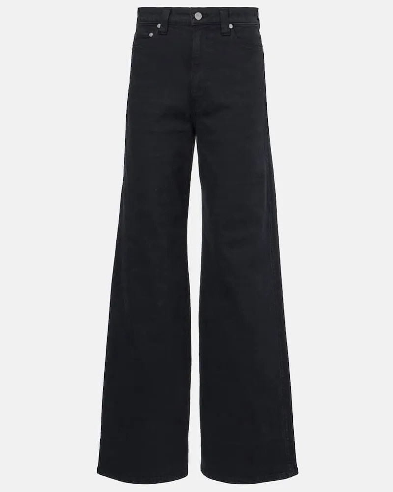 KHAITE High-Rise Wide-Leg Jeans Dane Blau
