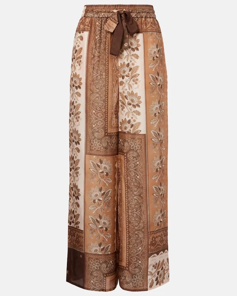 Zimmermann Gerade Hose Lucky aus Seide Multicolor