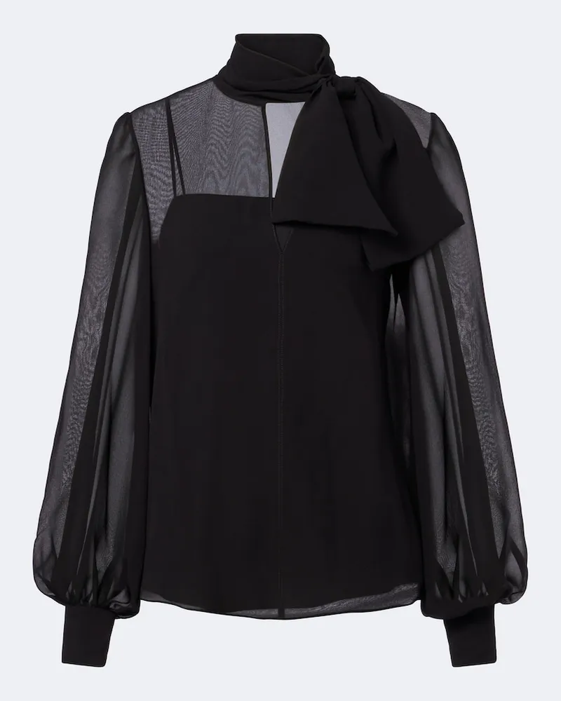 Valentino Garavani Bluse aus Chiffon Schwarz