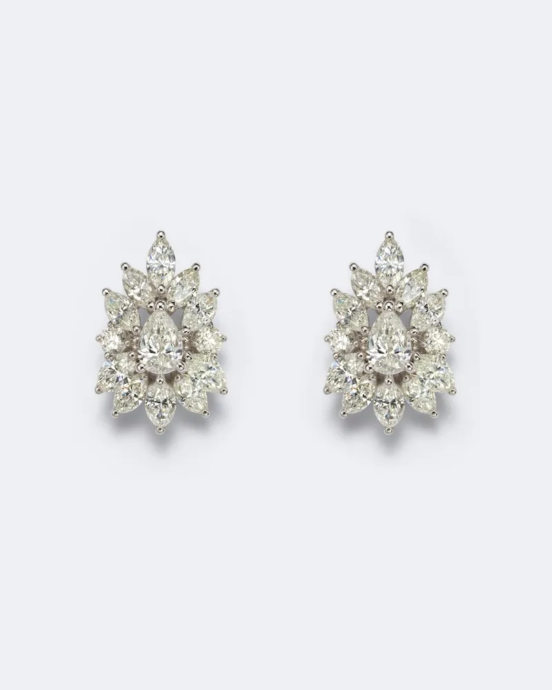 YEPREM Ohrringe Y-Not aus 18kt Weißgold mit Diamanten Silber