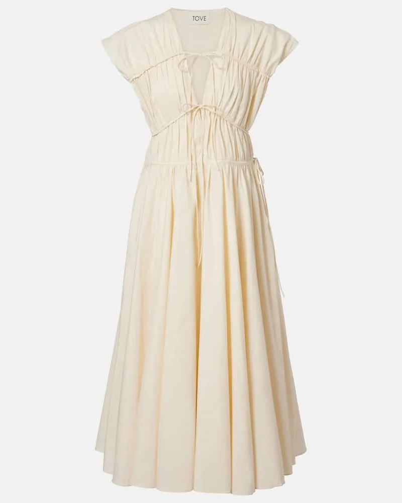 TOVE Midikleid Ceres aus Baumwolle Weiß
