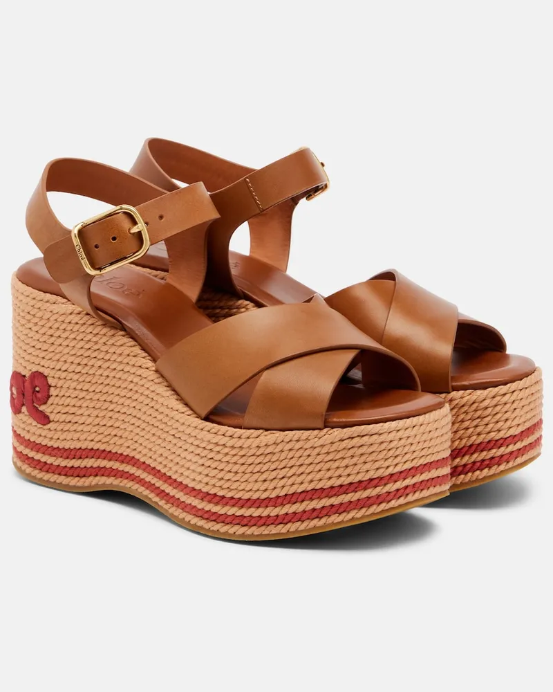 Chloé Chloé Wedge-Sandalen Chloé Sand aus Leder Braun