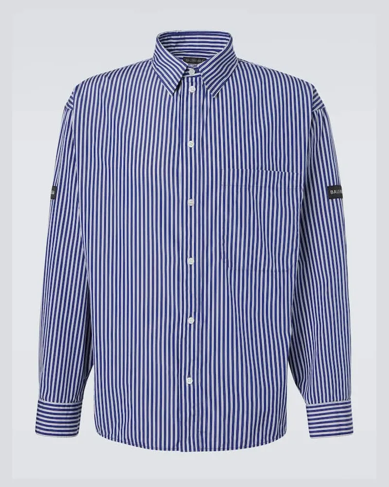 Balenciaga Hemd aus Popeline Blau
