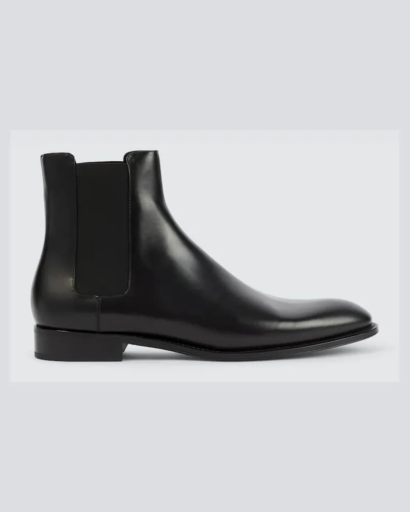 Saint Laurent Chelsea Boots Adrien aus Leder Schwarz