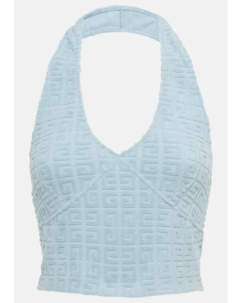 Givenchy Cropped-Top 4G Plage aus Frottee Blau