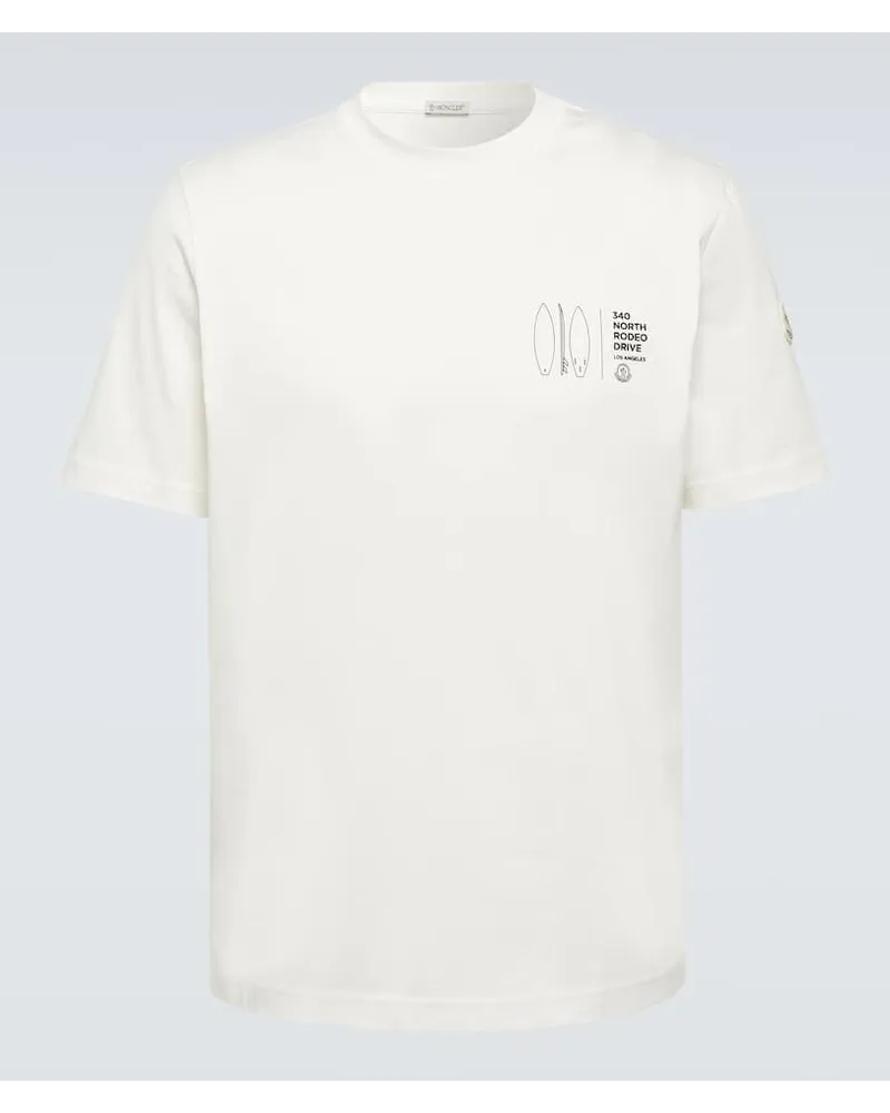 Moncler T-Shirt aus Baumwoll-Jersey Weiss