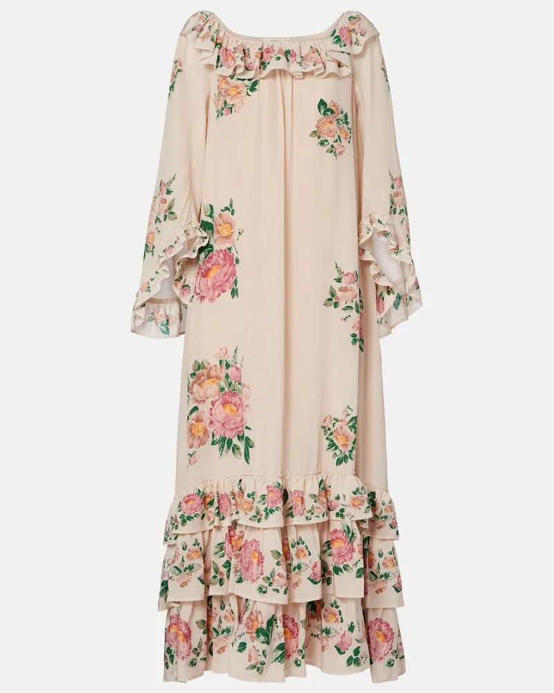 Chloé Chloé Maxikleid aus Crêpe de Chine aus Seide Beige
