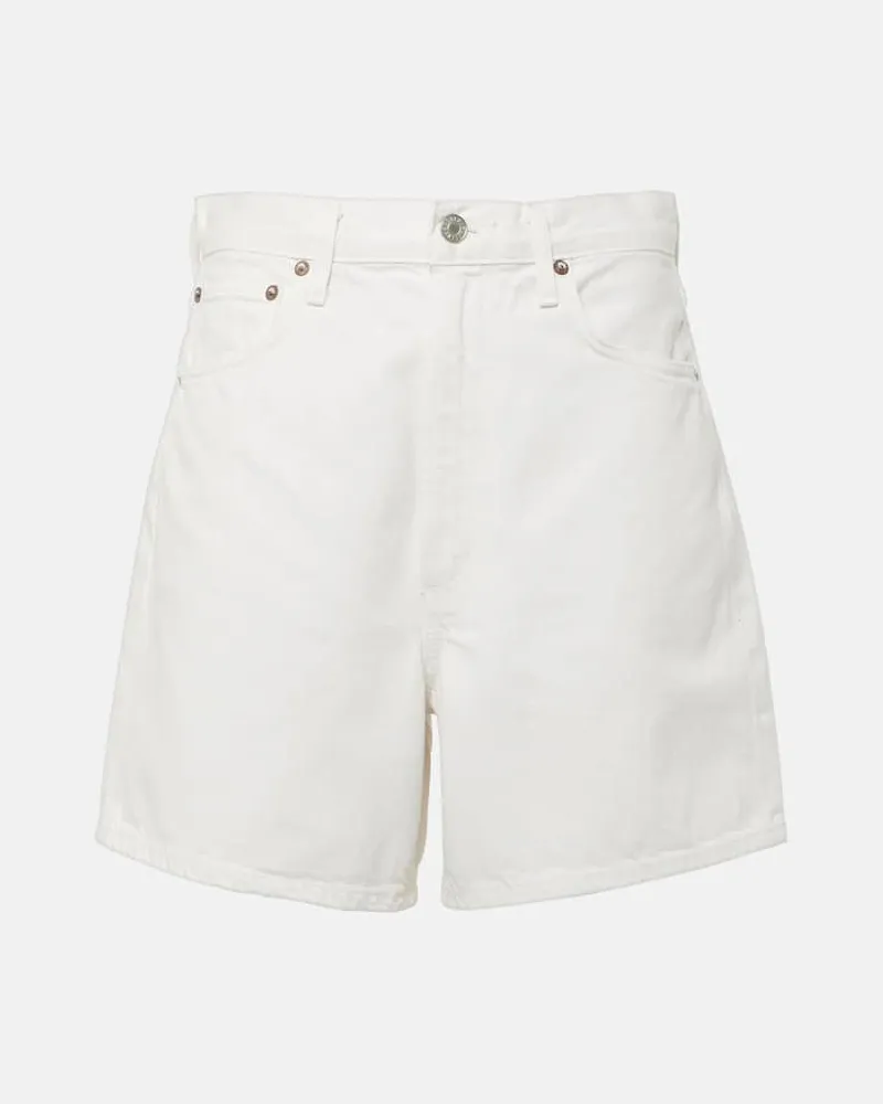 AGOLDE High-Rise Jeansshorts Stella Weiß