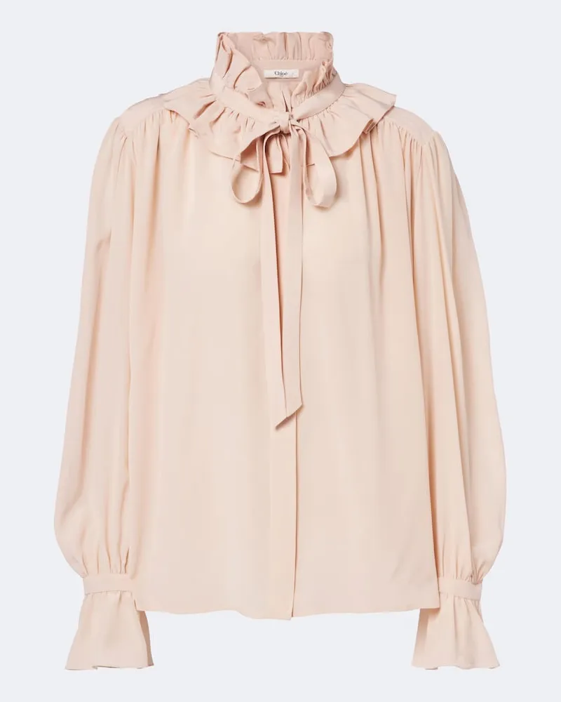 Chloé Chloé Schluppenbluse aus Seidenchiffon Rosa
