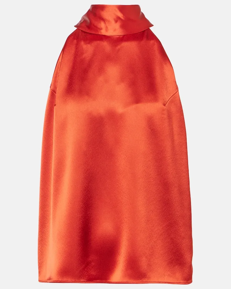 GALVAN Top Sienna aus Satin Braun