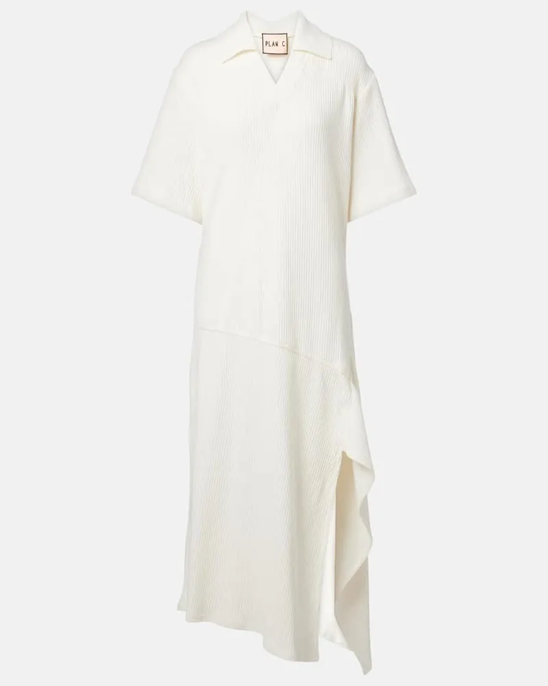 PLAN C Midikleid aus Baumwolle Gelb
