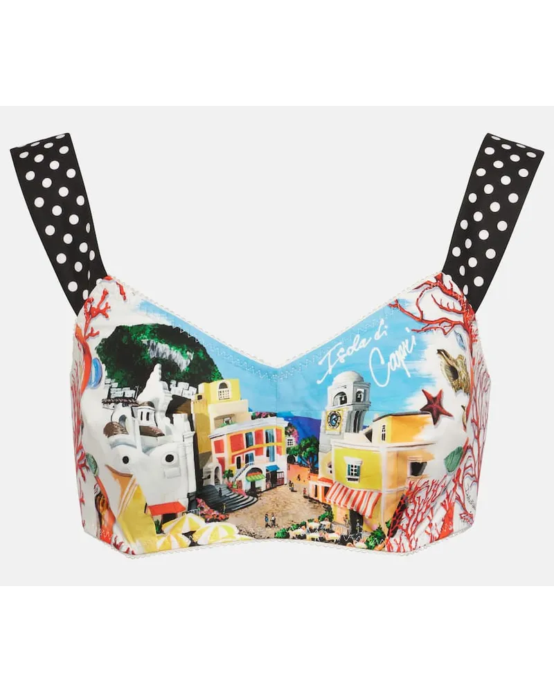 Dolce & Gabbana Bedrucktes Bralette Capri aus Baumwolle Multicolor