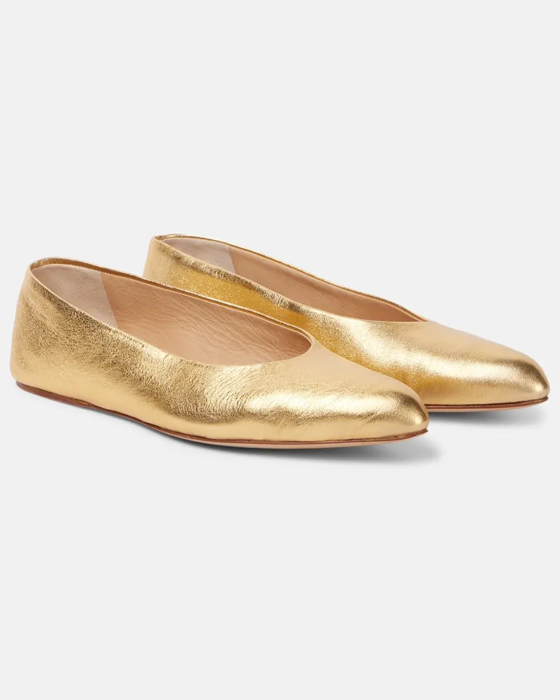 Gabriela Hearst Ballerinas Andre aus Metallic-Leder Gold
