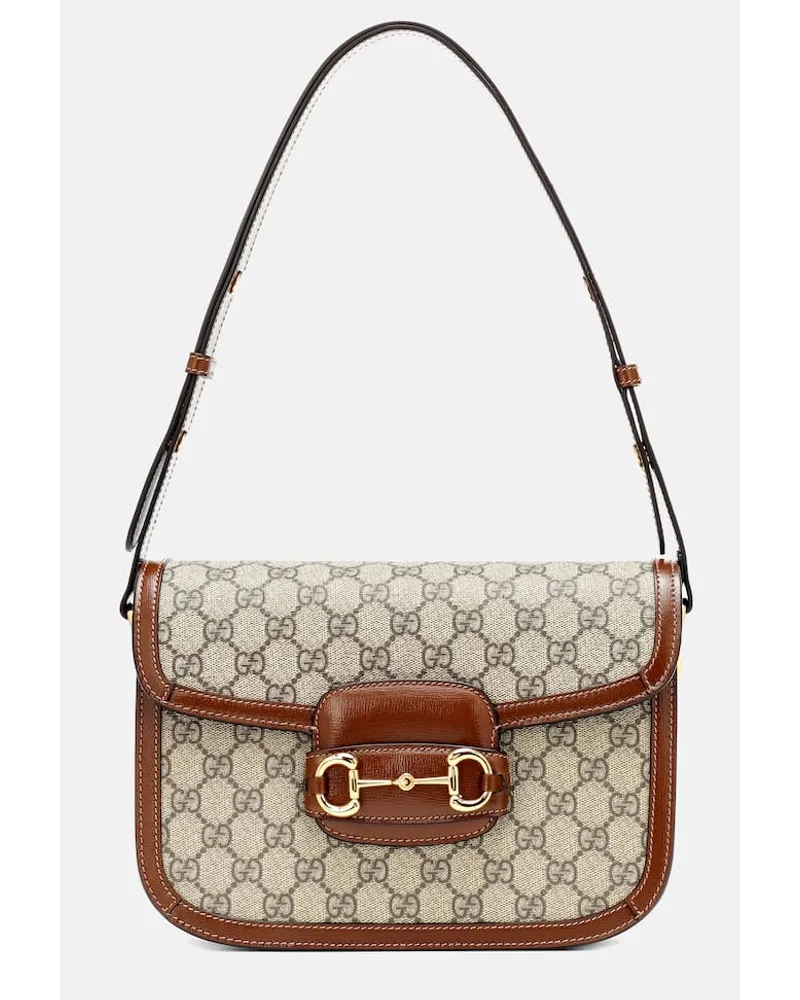 Gucci Schultertasche Gucci Horsebit 1955 Braun