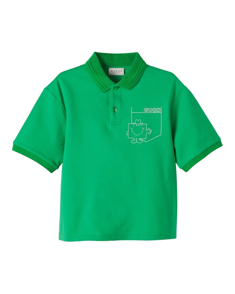 Gucci X Mr. Men Polohemd Polohemd Miss aus Piqué Grün