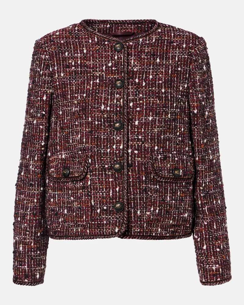 Etro Cropped-Jacke aus Bouclé Multicolor