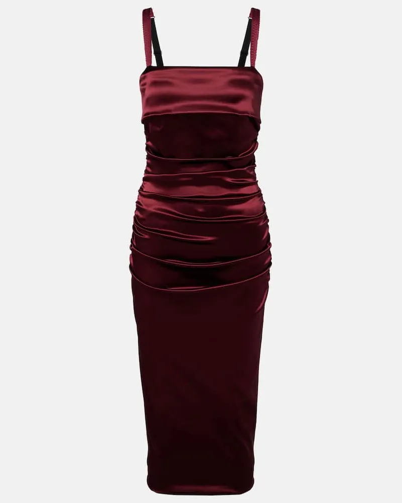 Dolce & Gabbana Cocktailkleid aus Satin Burgunderrot