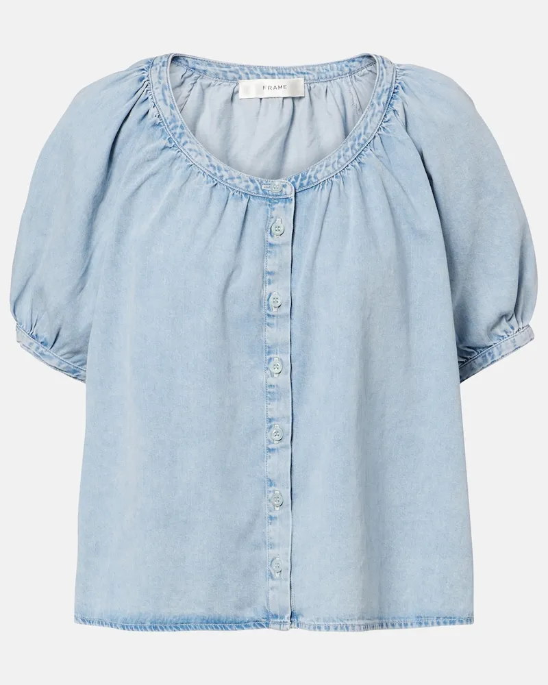 Frame Denim Hemd Resort aus einem Baumwollgemisch Blau