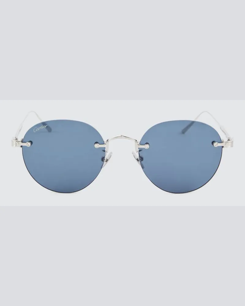 Cartier Runde Sonnenbrille Signature C de Cartier Blau