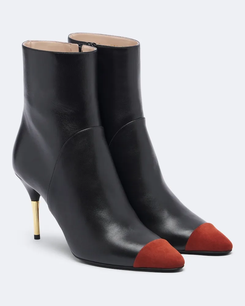Valentino Garavani Ankle Boots Sinead VLogo aus Leder Schwarz
