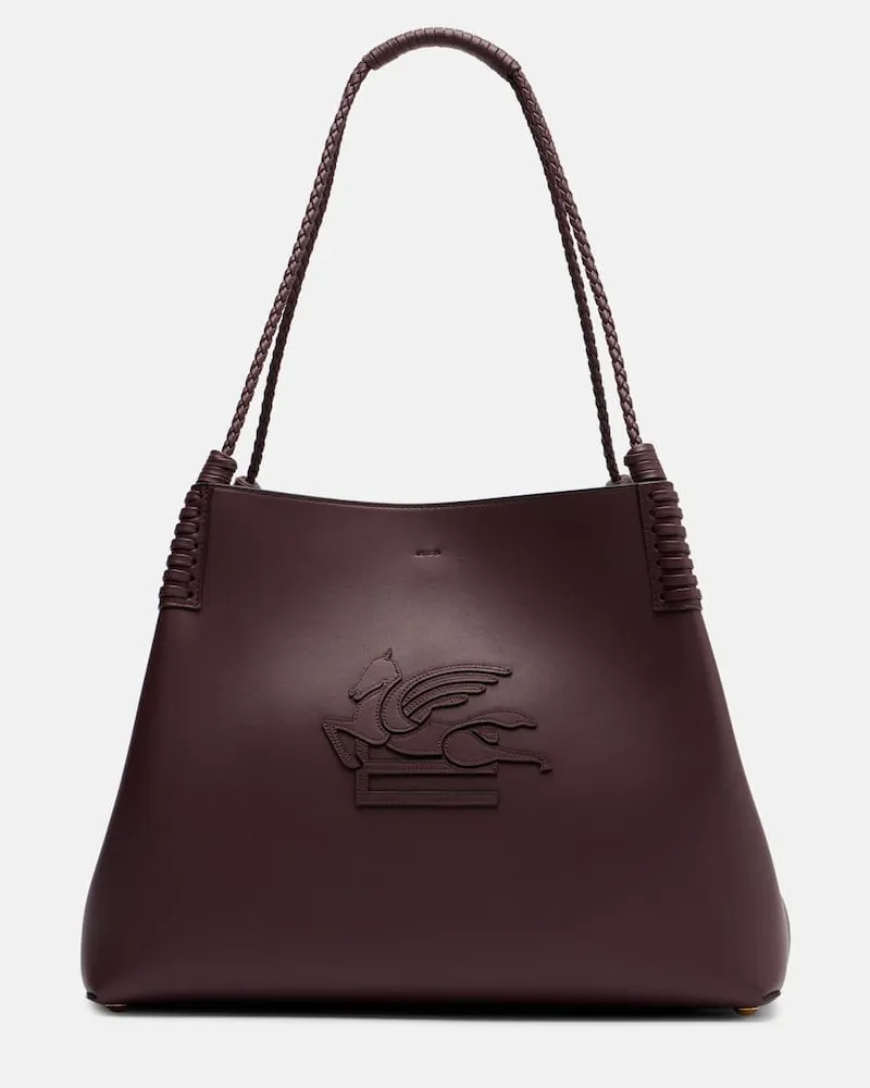 Etro Schultertasche Libra Medium aus Leder Burgund